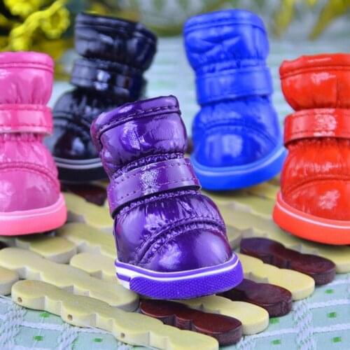 4pcs/set Winter Pet Dog Shoes for Dogs Winter Warm Waterproof Anti-slip Snow Boots For Small Dogs Chihuahua Pets Supplies