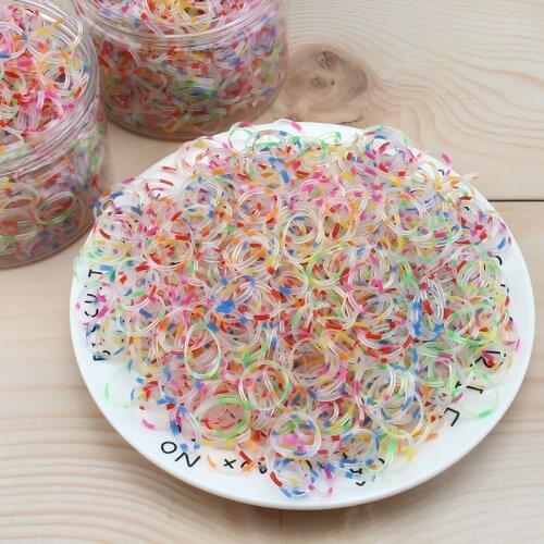 1000Pcs/Pack Girls Colorful Small Disposable Rubber Bands Ponytail Holder Elastic Hair Bands Gift Fashion Women Hair Accessories