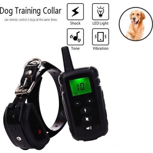 1640ft Dog Training Collar With Static Vibration Tone Light Training Modes Waterproof E-Collar Remote Trainer Barking Stop Tool