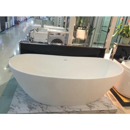 1800x850x630mm Solid Surface Stone CUPC Approval Bathtub Oval Freestanding Corian Matt Or Glossy Finishing Tub RS6569