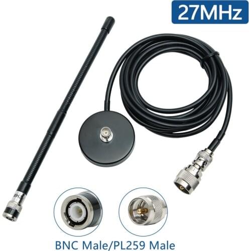 27MHz Antenna CB Radio Mobile Radio Police Scanner BNC Male Connector for CB Walkie Talkie