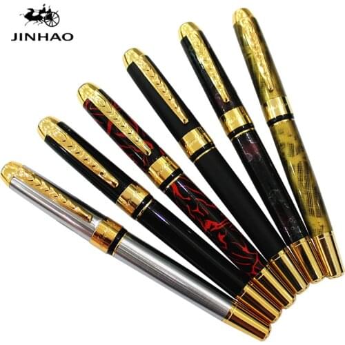 6 colors JINHAO 250 Choose Top selling Metal Rollerball Pen 0.7mm Nib gold Trim Removable Ink refills