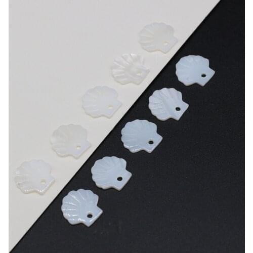 10pcs Natural Freshwater White Shell Tree Shape Shell Beads for Jewelry Making DIY Bracelet Necklace Women Gift Size 13x13mm