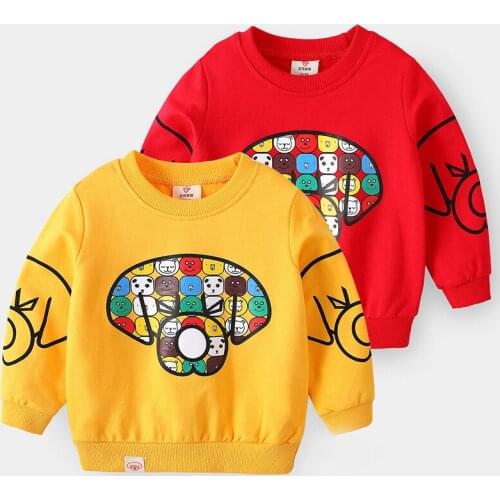 Baby Cartoon Clothing Hoodies Spring New Kids Casual Loose Print Pullovers Fashion Cartoon Sweatshirt for Boy Children Clothing