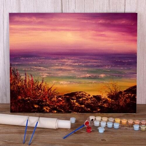 Natural Scenery Gentle Sunset Paint By Numbers Set Oil Paints 50*70 Boards By Numbers Decorative Paintings For Handiwork