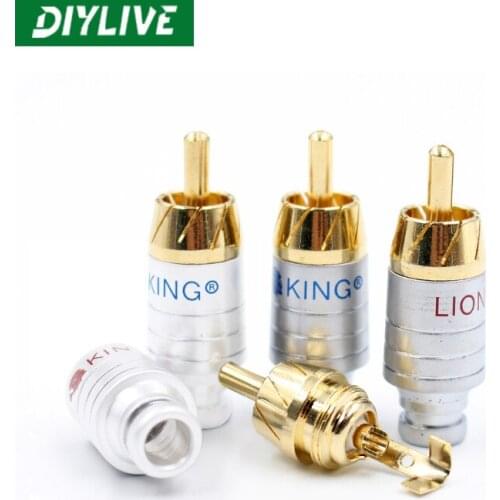 Lotus Audio Video Welding Head Pure Copper Gold plated RCA Audio Head Lotus Fever Plug AV Audio Cord Plug