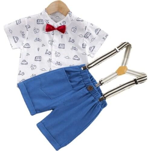 Baby Summer Clothes Children Boys Girls Cartoon T Shirt Overalls 2Pcs/sets Kids Infant Cotton Clothing Toddler Casual Sportswear