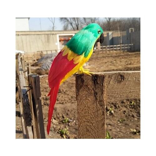 Beautiful feathers parrot bird about 22cm artificial bird handicraft prop,home garden decoration gift p1908