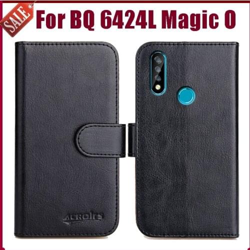 Hot! BQ 6424L Magic O Case 6.35" High Quality 6 Colors Flip Soft Leather Phone Wallet Cover For BQ 6424L Magic O Case