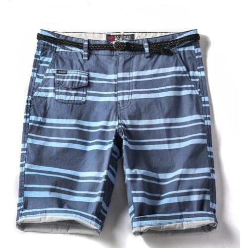 Mens Navy Striped Shorts New Summer Fashion Casual Cotton Slim Bermuda Masculina Beach Shorts Joggers Trousers Shorts PT-310