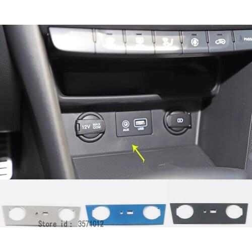 Car Sticker Socket Charge Cigarette Smoke Lighter Switch USB Button Lamp Trim For Hyundai Kona Encino Kauai 2017 2018 2019 2020