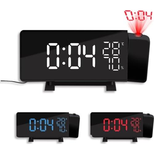 New Creative TS-5210 LED Projection Alarm Clock Digital Radio Snooze Timer Temperature LED Display FM Radio Three Color Clock