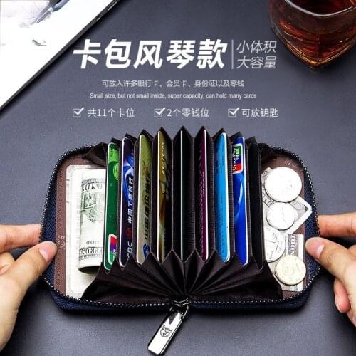 First layer cowhide card case mens casual leather drivers license card case card holder multifunctional coin purse