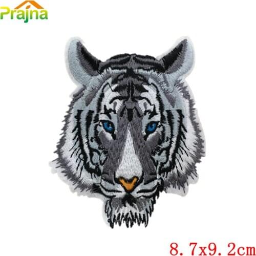 Prajna Embroidered Tiger Patch Ironable Embroidered Patch Iron On Patches Stickers For Clothing Apparels Round Badges