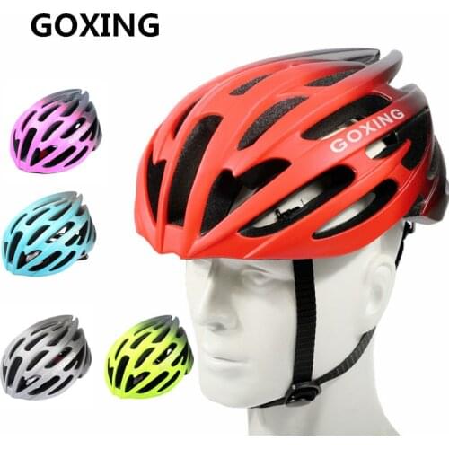GOXING Road Cycling Helmet Red Road Bike MTB Bicycle Helmet Aero Safety Sport Cap Ciclismo size M 54~60cm E
