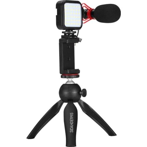 SIDANDE ZB-001 portable live set tripod fill light phone stand microphone pocket live kit for Vlog