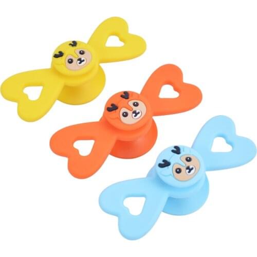 Silicone Fidget Toys BPA Free Spin Teether for Kids Stress Relief Calmness Toy Food Grade Silicone