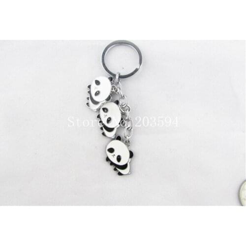 SSS666 ( 1Pcs Enamel Colorful panda Cartoon Keychain Male Womens Car couple Key Chain Key Ring For Christmas Gift