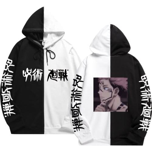 Summer japan Anime Jujutsu Kaisen Yuji Itadori print The Sharingan Patchwork Mens hoodies Sweatshirt Thin Clothing Hoodie