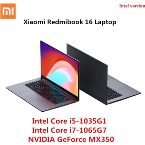 Xiaomi laptop RedmiBook 16 i7-1065G7 CPU DDR4 16GB/8GB RAM 512GB SSD MX350 discrete graphics 16-inch screen ultra-thin notebook