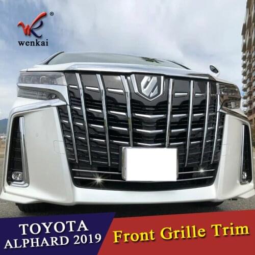 Exterior Accessories For Toyota Alphard AH30 2019 Sport Edition Stainless Steel Front Head Lower Air Intake Grille Trim