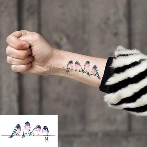 Waterproof Temporary Tattoo Sticker Lovely Bird Tatto Stickers Flash Tatoo Fake Arm Hand Shoulder Leg Tattoos for Kids Men Women