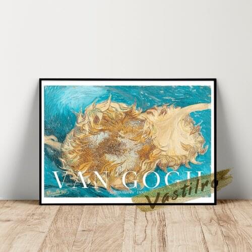 Van Gogh Exhibition Museum Classic Poster Retro Wall Art Canvas Painting Vintage Prints Art Home Room Decor Gallery Wall Picture