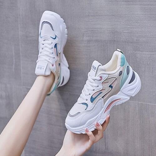 Fashion Womens Sneakers 2021 New Platform Sports Shoes Summer Chunky White Sneaker Vulcanized Walking Casual Shoes Tenis Basket