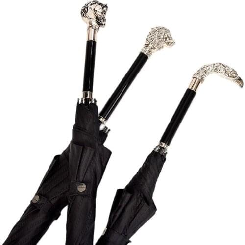 Art Big Sun Umbrella Clear Parasol Long Handle Umbrella Gifts Custom Mens and Womens Horse Eagle Lion Head Umbrellas SY311