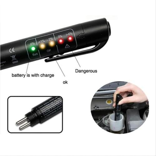 1PC Brake Fluid Tester 5 LED Car Vehicle Auto Automotive Testing Tool for DOT3/DOT4 Without Battery