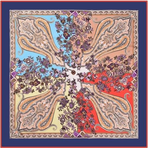 100*100cm TOP Silk superior cashew nut Scarves Women Foulard Square Hijab Scarf Ladies Shawl wrap muffler pareo female hijab