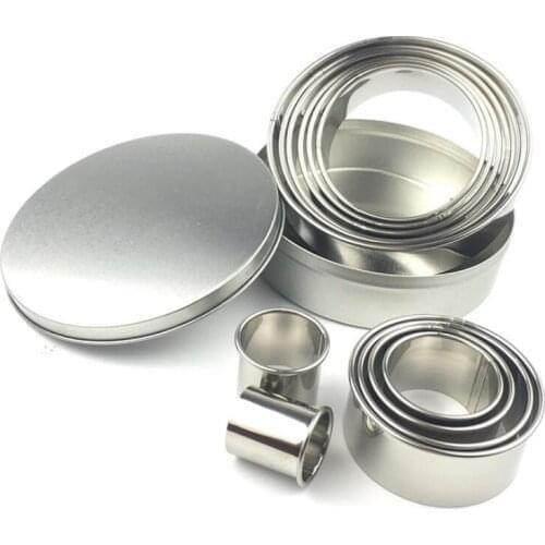 100 Set Round Shape Cookie Cutter Slicer Bread Biscuit Stainless Steel Cake Mold Kitchen Baking Fondant Cake Decorating Tools