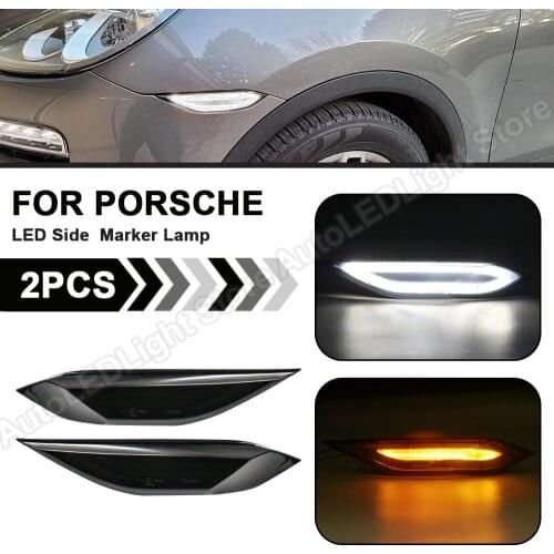 2Pcs For 2011 2012 2013 2014 Porsche 958 Cayenne Front LED Side Marker Light Turn Signal Lamp Amber LED Running/Position Light