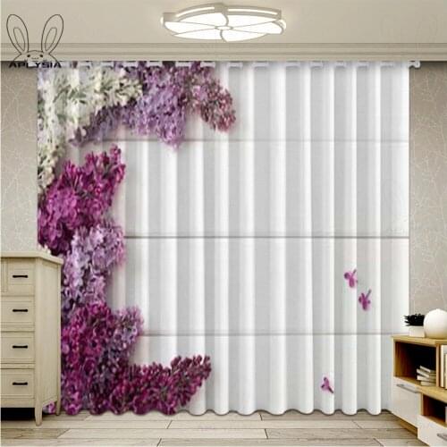 3D Wooden Florals Windows Curtains for Living Room Bedroom Decorative Kitchen Curtains Drapes Window Ultra-thin Micro Shading