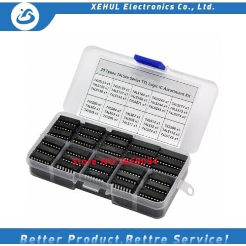 74 Types 74LSxx Series Logic IC Assortment Kit, TTL, Low-Power Schottky Logic IC