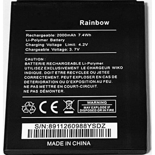 3.7V 2000mAh For Wiko Rainbow Bloom Cink Five Battery