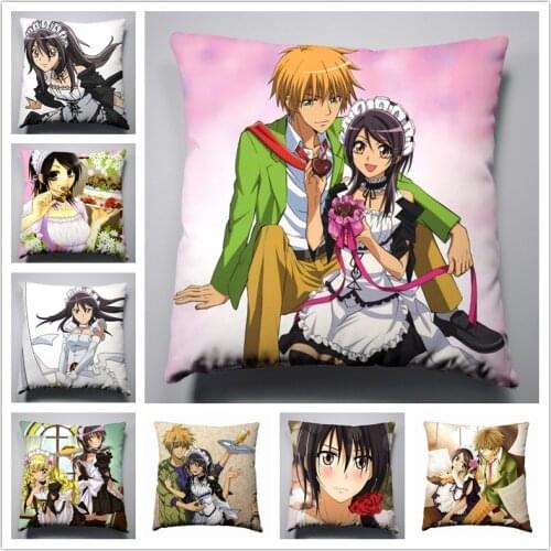 Anime Manga Kaichou wa Maid-sama Silk Pillowcase Pillow Case Cover Seat Bedding Cushion 006