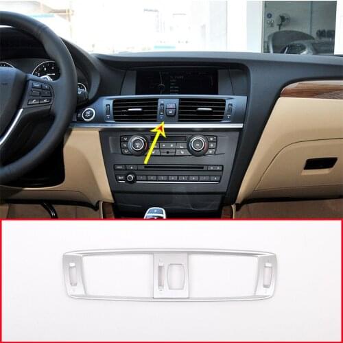 Car ABS Matte Chrome Center Console Air Conditioning Outlet Vent Frame Trim For BMW X3 F25 2011-2017