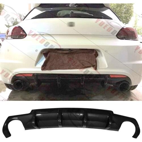 Car Rear Diffuser Lip Bumper Spoiler Plastic Body Kit For Volkswagen VW Scirocco R R20 2009 - 2014