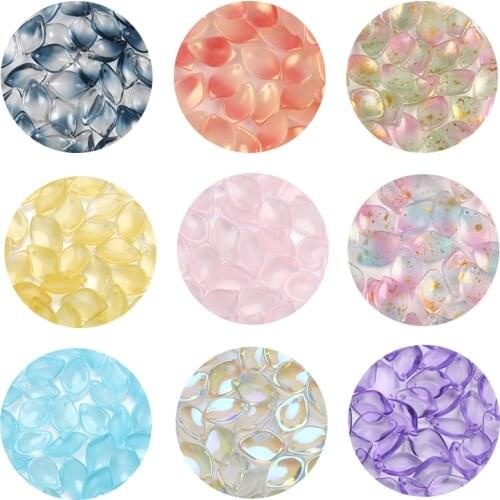 20pcs/lot Flower Petal Czech Glass Lampwork Loose Spacer Beads for Needlework Jewelry Making Diy Bracelet Accessories Supplies