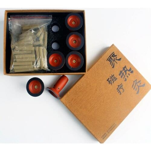 Household Portable moxibustion massage box Acupuncutre warm moxibustion device 6 moxa holder 120 pcs moxa stick