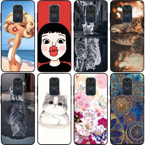 For Xiaomi Redmi Note 9 for Note 9S Case Rose Wolf Cute Patterned Cover Soft Silicon Phone Case for Redmi Note 9 Pro Top Quality
