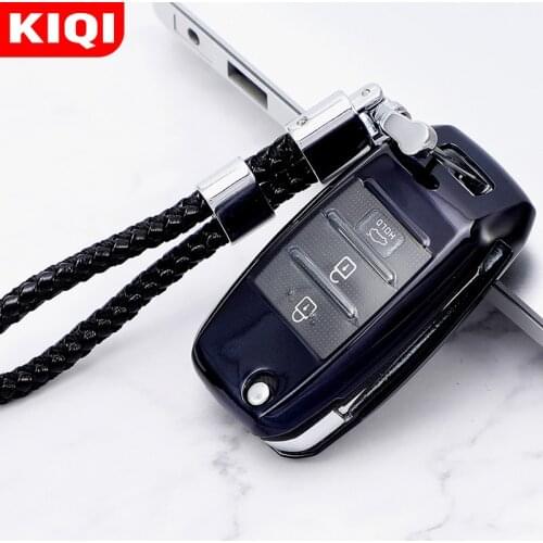 TPU Car Folding Flip Key Case Cover Keychain for Kia Rio QL Sportage Ceed Cerato Sorento K2 K3 K4 K5 Soft Shell Protector