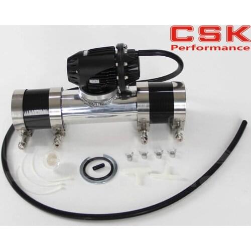 Black Aluminum Billet Anodized Type-4 SQV Blow Off Valve BOV +2" Flange Pipe +silicone +clanps +4mm vaccum hose black