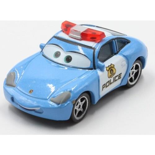 Disney Pixar Cars 1:55 Scarce Version Police Sally Diecast Metal Alloy Toys Birthday Christmas Gift For Children Cars Juguetes