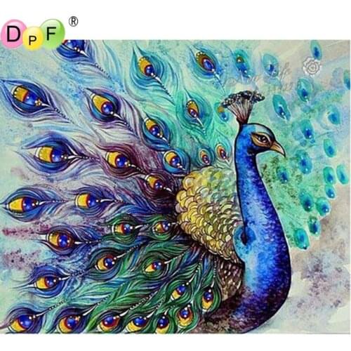 DPF Diy diamond embroidery set full square drill diamond painting 5D picture of stones wall decor peacock animals wall painting