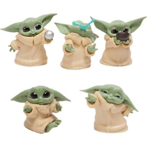Hot Movies Starwars Baby Yoda Grogu Action Figure Toys 5-6cm Yoda Baby Action Toys Star Wars Disney Figures Hot Kids Toys Gifts