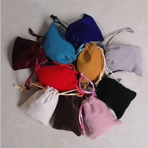 Flannel Bag Jewelry Packaging Chic Pouches Custom Personalized Logo Velvet Drawstring Gift Bag For Wedding Party Decoration