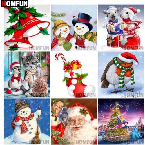 HOMFUN Christmas Card Gift Full Square/Round Drill 5D DIY Diamond Painting 3D Embroidery Cross Stitch 5D Home Decor A14455