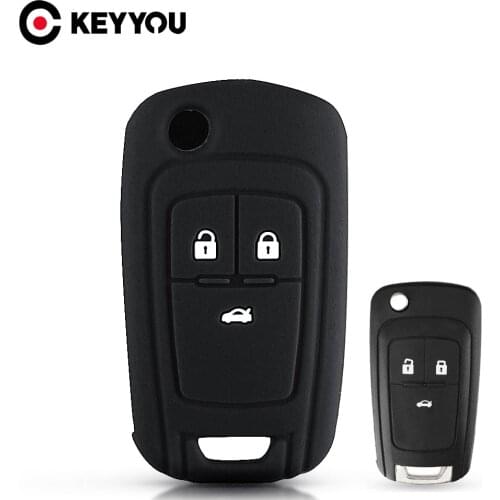 KEYYOU 3 Button Silicone Car Key Case For Chevrolet For Buick For OPEL VAUXHALL Astra J Corsa E Insignia Zafira C Remote Cover